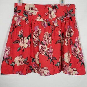 Colorful Tropical Pleated Floral Mini Skirt LUSH size Medium